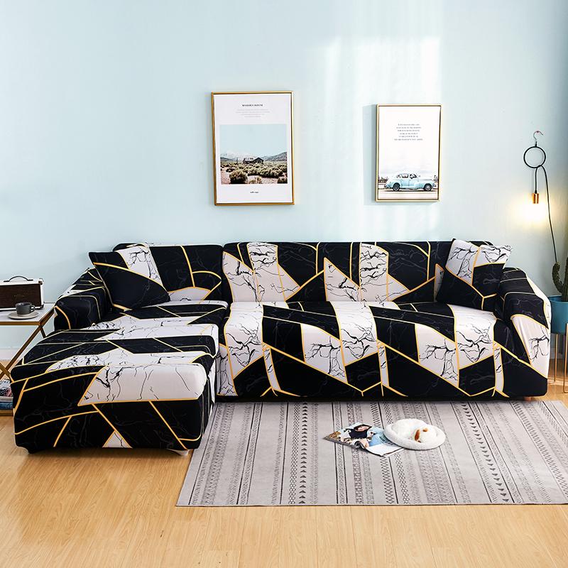 Elastic Sofa Covers for Living Room Pets Kids Chair Couch Cover Corner L Shaped Chaise Longue Slipcover Included 2pieces Cover