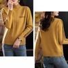 Half Turtleneck Warm Sweater for Women Short Solid-color Loose Knitted Sweater for Autumn and Winter Casual Long-sleeved Pullover