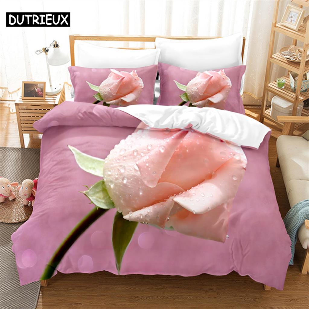 Comforter Pink Tulip Queen Bedding Set Kids Bedroom Bed Set Comforter Set King Size Bedding Sets