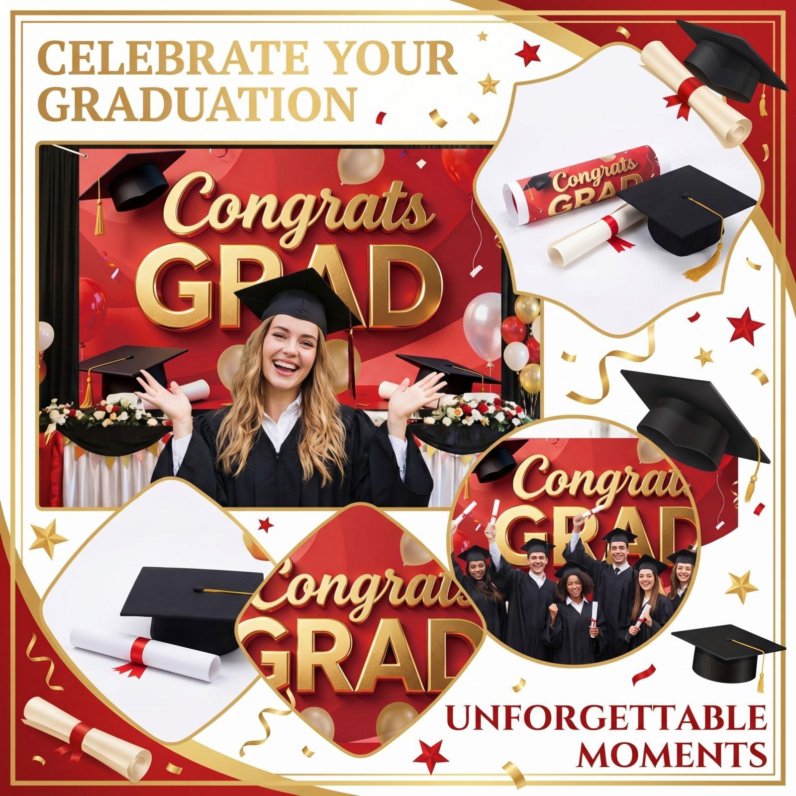 

Graduation Party Background Cloth Hanging Flag Decoration Background Photo Flag one size