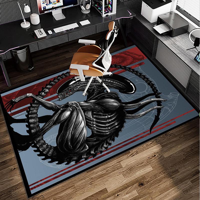 Alien horror Artwork Office Rug Chair Mat, Game Carpet, Suitable for Front Door, Bedroom, Living Room, Desk, Holiday Gift