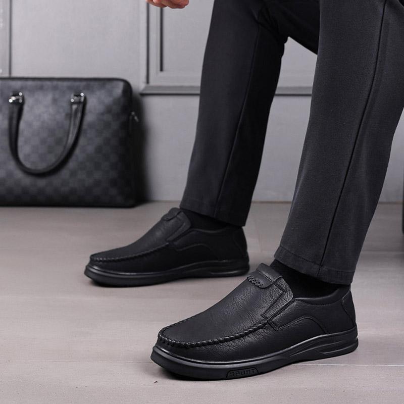 Winter Plüsch Lederschuhe Herren Halbschuhe Weiches Rindsleder Herren Freizeitschuhe Neue Herrenschuhe Schwarz Braun Slip-on Herrenschuhe