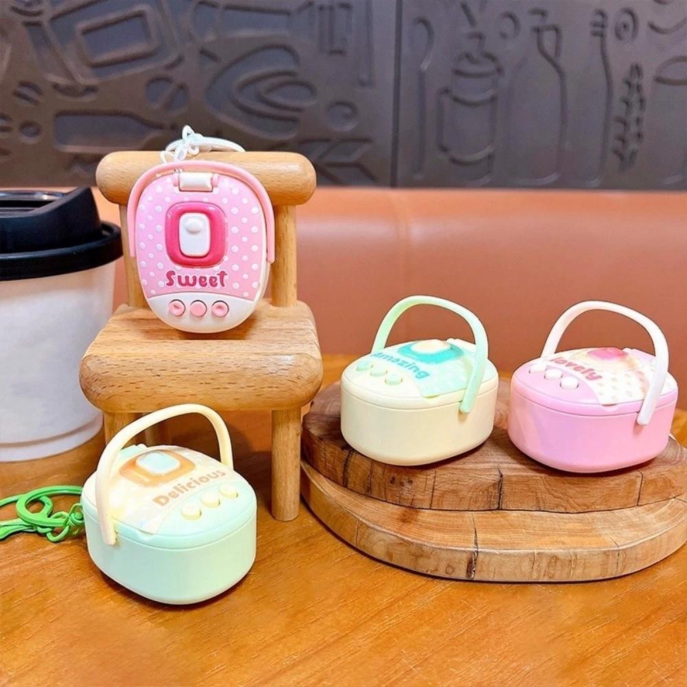 Cute Voice Recorder Keychain Cartoon Sound Making Keychain Bag Charm Simulation Kitchen Toy  Gifts