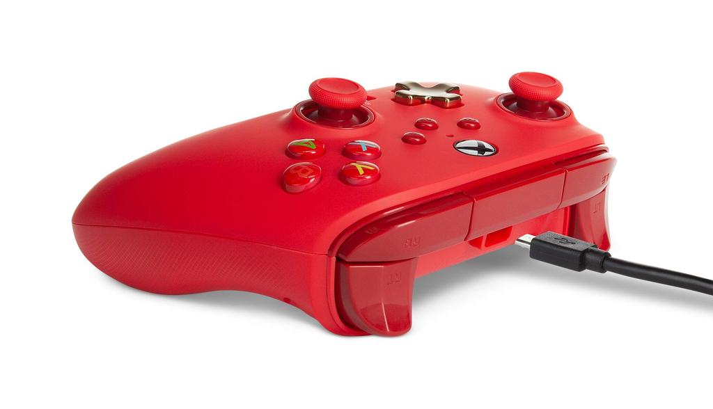Enhanced Wired Dual Vibration Back for Xbox Series Xbox Windows 2-Year WarrantyPowerA Controller, Red, Function, Buttons, XS, One, PC, 10/11