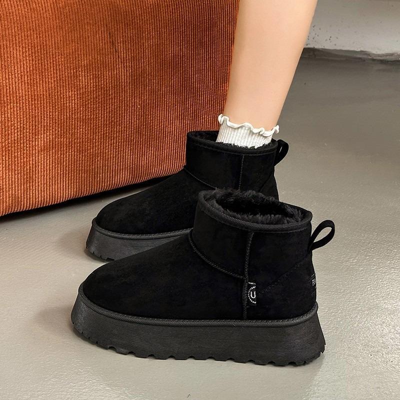 Fashion Women Winter Boots Thick Plush Winter Cotton Shoe Outdoor Non Slip Platform Snow Boots for Women Fur Warm Ankle Boot Botas Mujer
