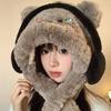 Warm Fleece Liner Earflap Hat All Age Lovely Headphones Plush Bear Hat Outdoor Activity Caps Windproof Thermal Headwear