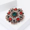 Vintage Baroque Alloy Rhinestone Flower Brooch Temperament Versatile Men'S And Women'S Sweater Coat Corsage Ornament Pin
