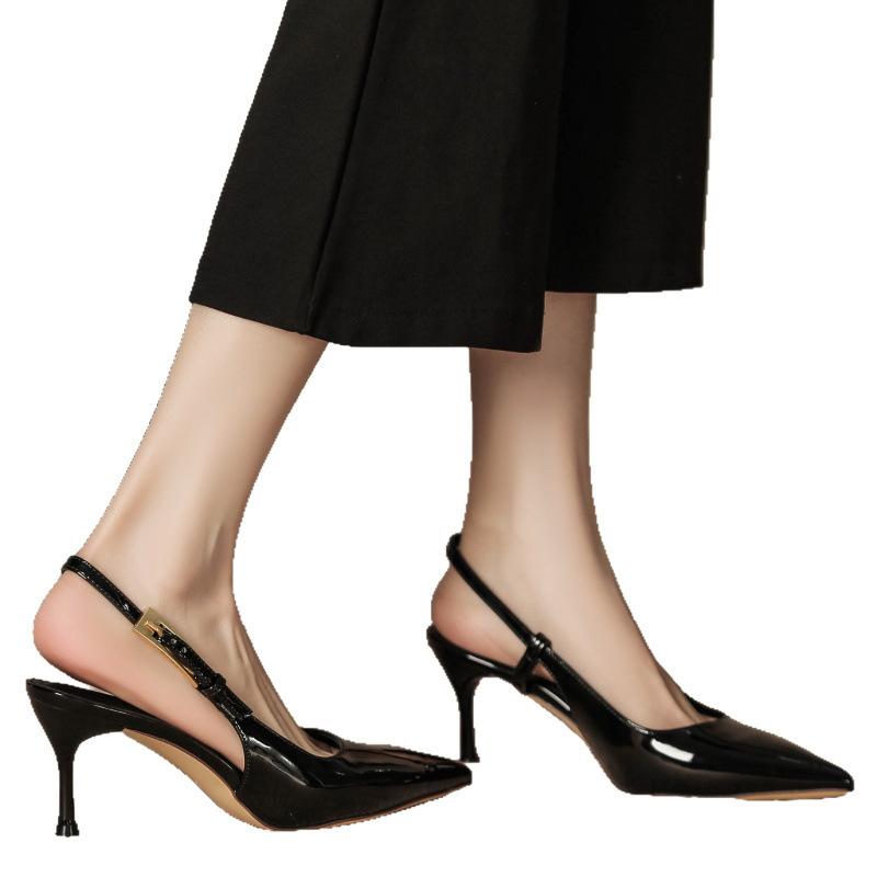 High-heeled Shoes, Women's Thin Heel Pointed Toe Slip-on Wrap-around Sandals