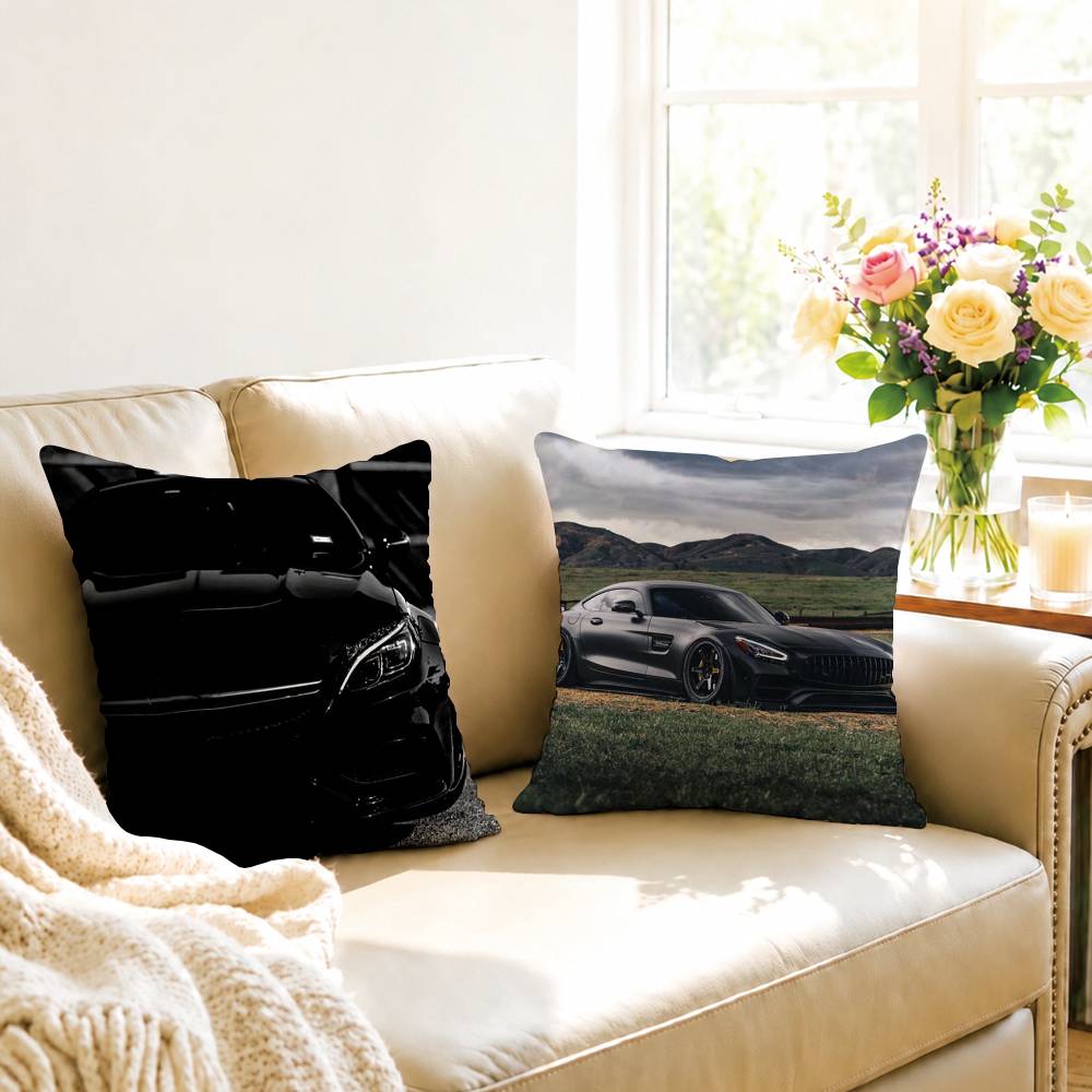 Cool car AMGES GT Pillow Case Square Double-Sided Sofa Cushion Cover Bedroom Bedside Pillow Gift