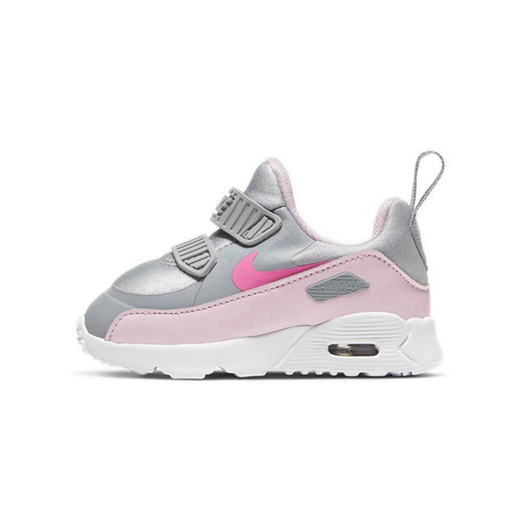 Nike Air Max Tiny 90 Air Cushion Cushioning Low Top Toddler Shoes Wolf Gray Pink Infant And Toddler 881924-018