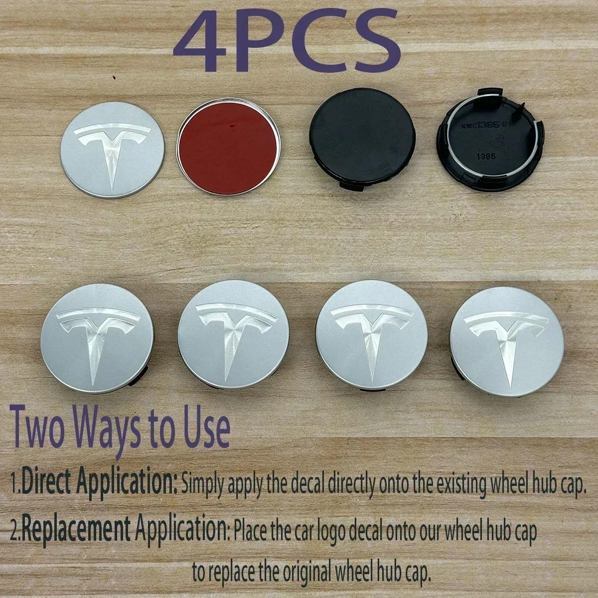 

Tesla 56mm Wheel Center Caps 4Pcs Set - Original Style Hub Covers for Model 3 Y X S Auto Parts