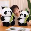 Cute And Cuddly Sitting Panda Plush Toy With Bamboo Perfect For Kids And Animal Lovers