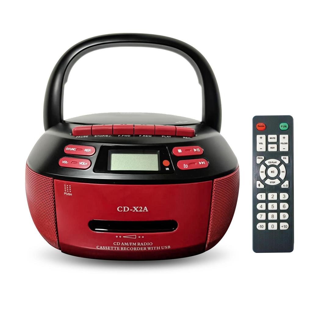 Tragbarer Multifunktionaler Bluetooth Stereo CD Kassettenplayer mit AM/FM Radio und USB