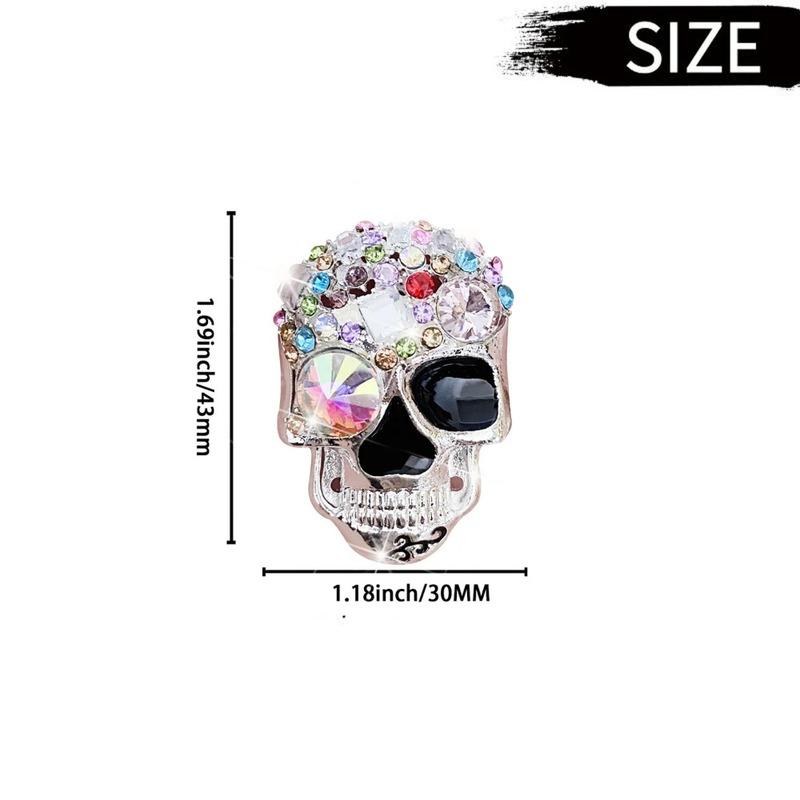 Crystal Skull Car Air Fresheners Car Diffuser Vent Clip Rhinestone Diamond Car Decoration Car Interior Decor For Halloween