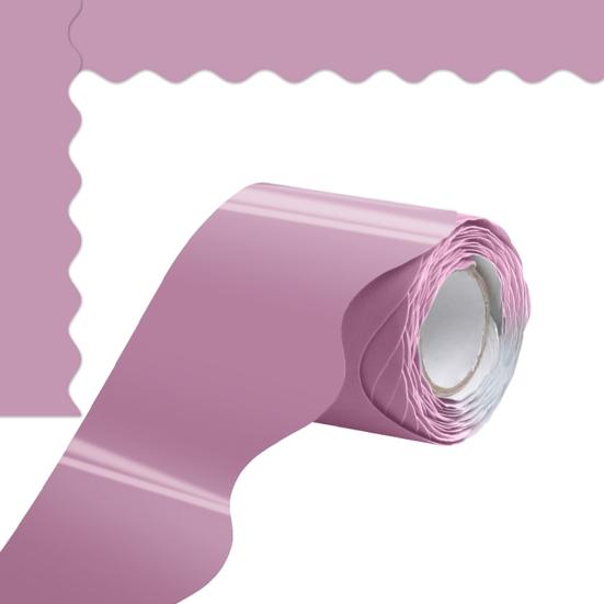 Bulletin Board Border Sticker Scalloped Border Trim for Classroom Office Decor Waterproof Decoration Tape Roll for Cork Board White
