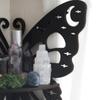 Black Wooden Hollow Butterfly Crystal Storage Shelf - Simple Wall Decoration for Home and B&B