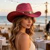 European and American Style Western Denim Retro Denim Hat Women's Diamond Love Pearl Belt Decorative Jazz Hat Top Hat