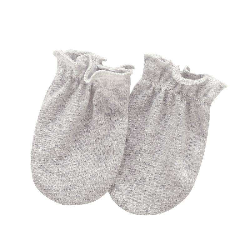 Infant Anti-scratch Gloves Face-protection Gear Elastic Cuffs Solid Color Thin Cotton Breathable Lightweight One Size Neutral