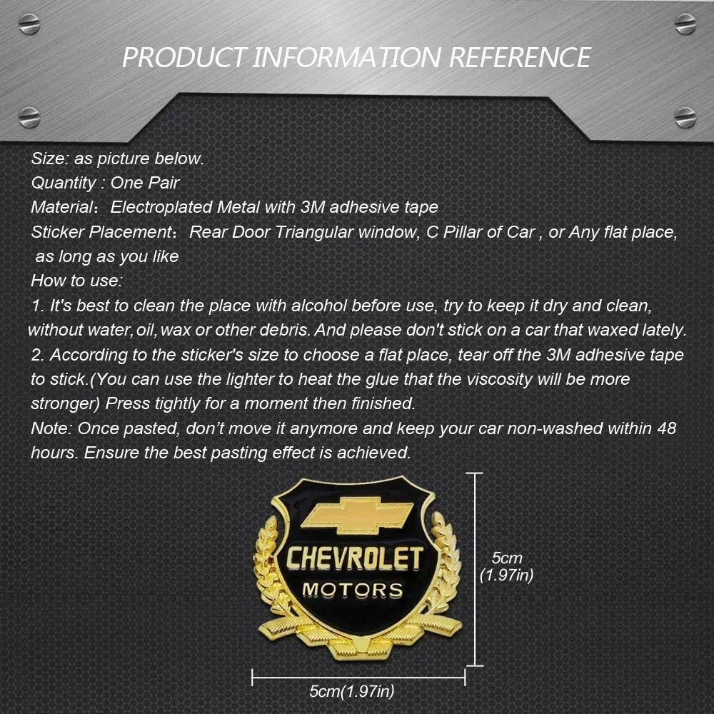 Autocollant Métallique de Carrosserie Latérale Arrière pour Chevrolet Cruze Silverado Traverse Spark Equinox Sail Onix Malibu Captive Aveo