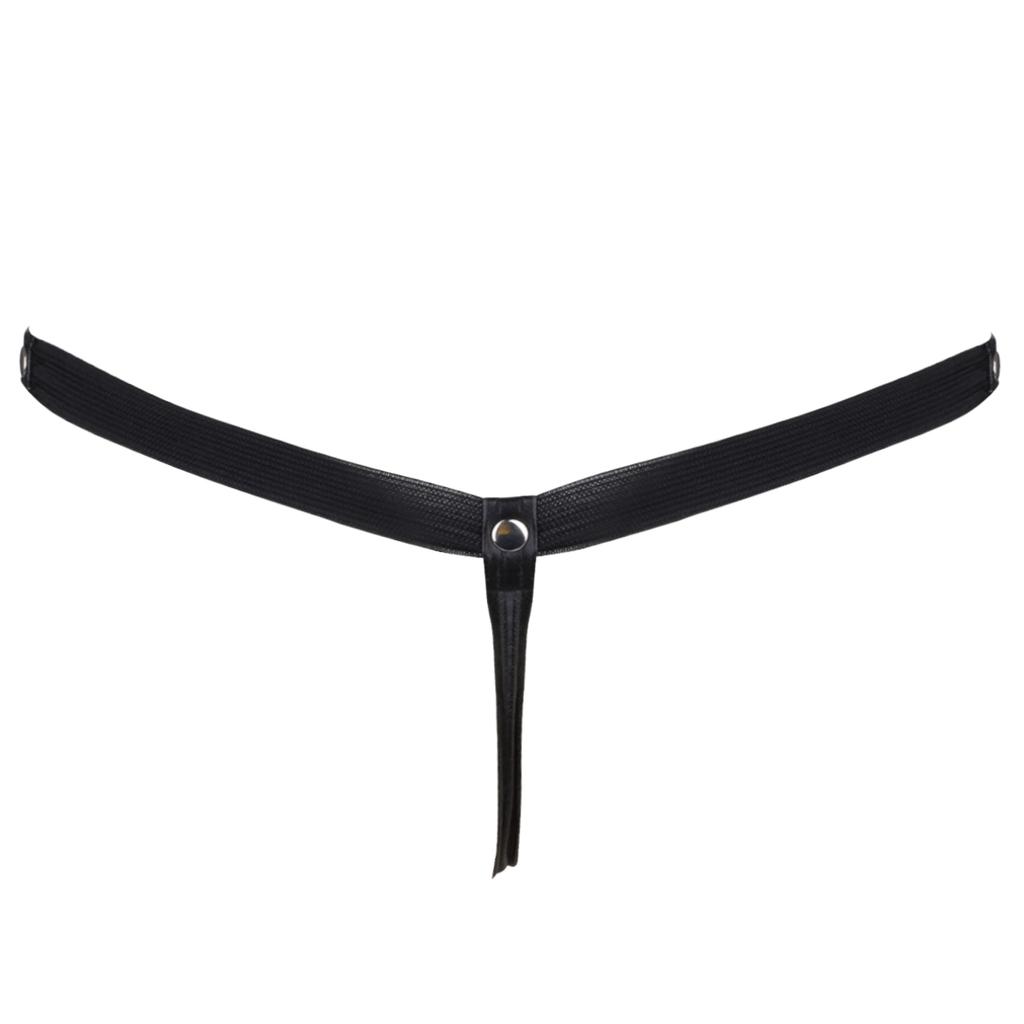 Lingerie Sexy en Faux Cuir pour Homme Poche Bulge String Culottes Slips à Boucle String Jockstrap Sous-vêtements Gay pour Homme