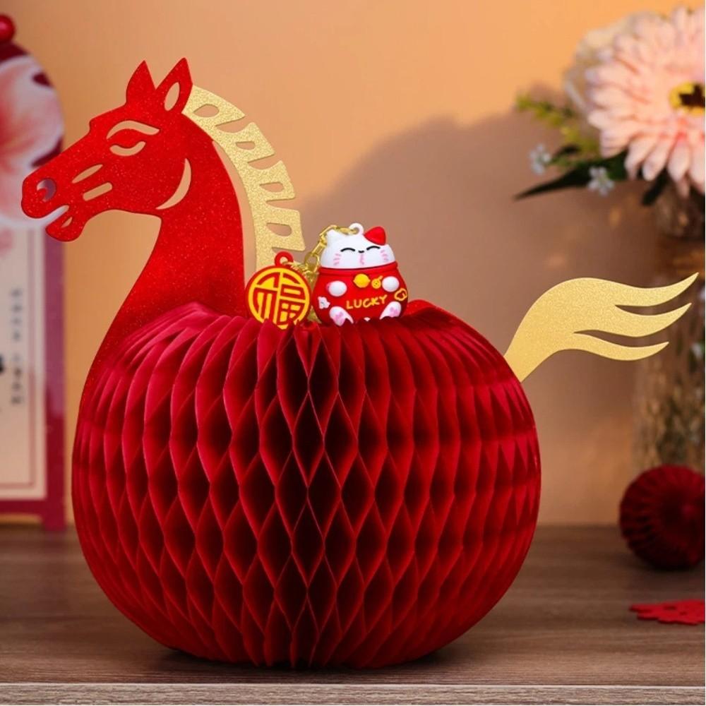 Table Decoration New Year Horse Ornament Horse Decoration Folding Paper Horse Ornament Red Chinese New Year