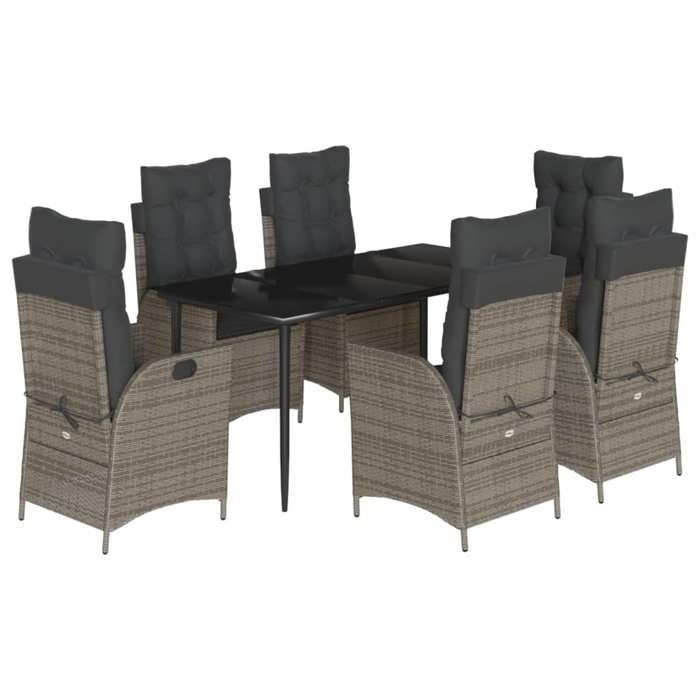 VidaXL Ensemble à Manger de Jardin avec Coussins 7 pcs, Table et Chaises avec Dossier Réglable, Meubles d'Extérieur, 3213220