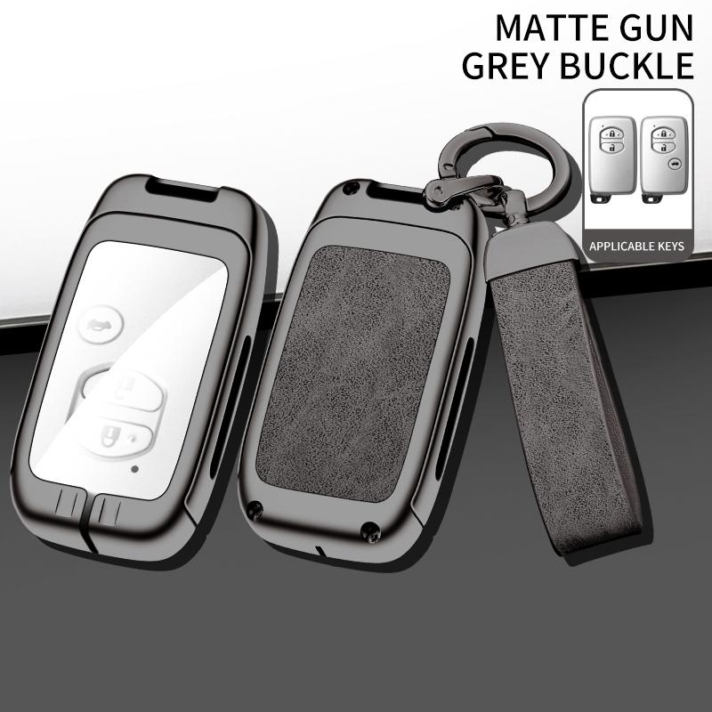 

Чехол для автомобильного ключа из цинкового сплава и кожи для Toyota Prius 30 Alpha Aqua Land Cruiser Auris для Lexus LC 200 2012 - 2014 Запчасти серый