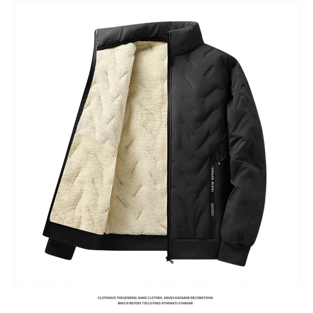 Nowa męska ciepła kurtka kamizelka ze skóry jagnięcej z ultradźwiękowymi spodniami bawełnianymi na jesień i zimę