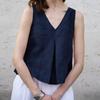 QICED Women's Fashion Casual Solid Color Print  Sleeveless V-Neck  Blouses & Shirts