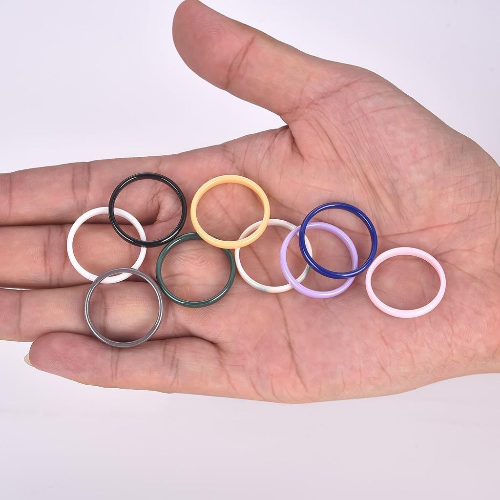 Romantic Sweet 9 Color Design Ceramic Rings Smooth Circular Ring For Women Men Goth Rock Finger Rings Jewelry Engagement Ring