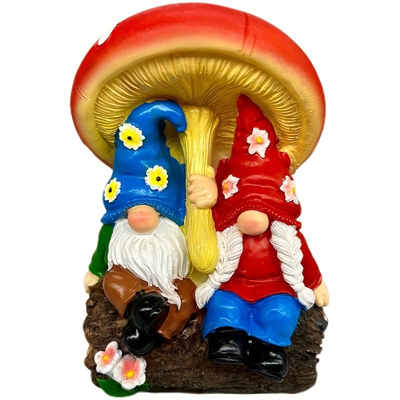Charming Mushroom Gnome Statue - Resin, Perfect for Garden & Home Decor, Ideal for Christmas, Halloween, Thanksgiving, Valentine's Day