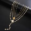 4pcs Vintage Bohemian Metal Shell Pearl Flower Pendant Tassel Necklace Set for Women Daily Wear Beach Vacation Jewelry Gifts New