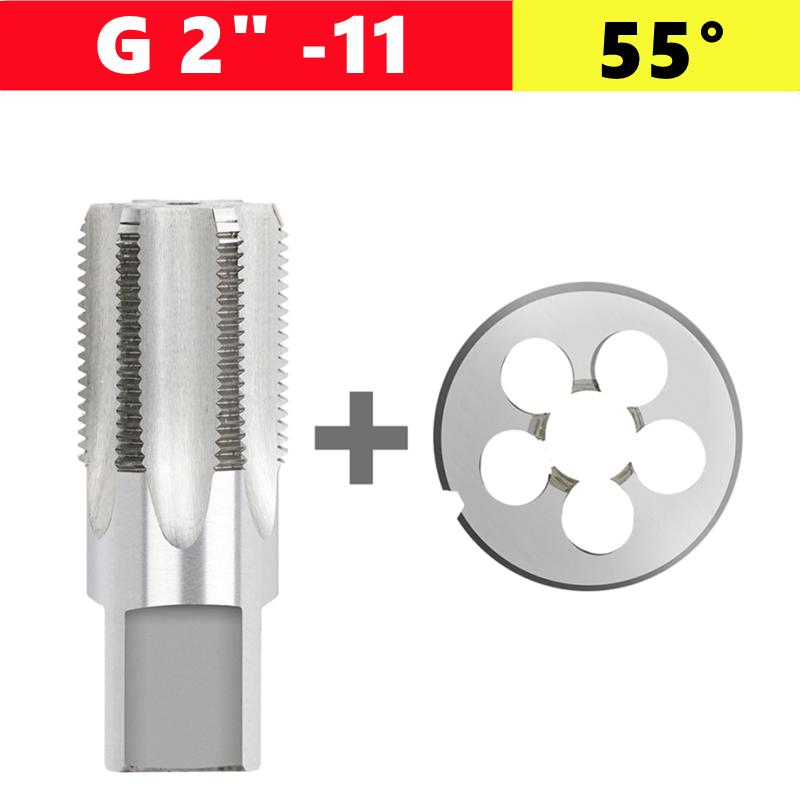2pcs pipe thread tap die set G NPT 55 °/60 ° 1/8 1/4 3/8 1/2 3/4 1 inch 2 inches, used for pipe thread tapping tools