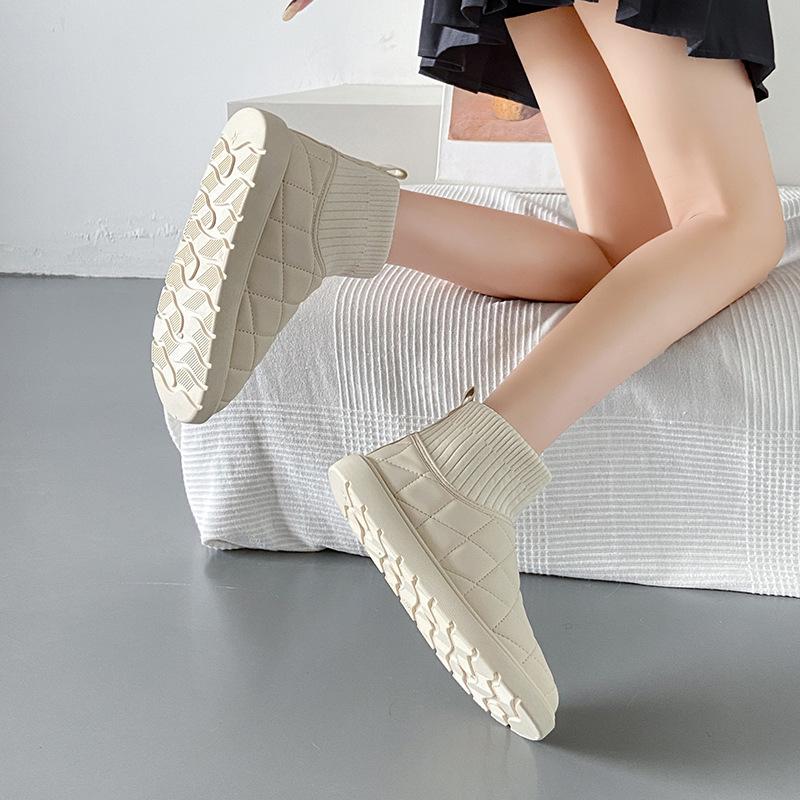 Ins Korean Version of Snow Boots for Women 2025 Winter New Velvet Female Student Cotton Shoes Heightening Muffin Casual Shoes RM881