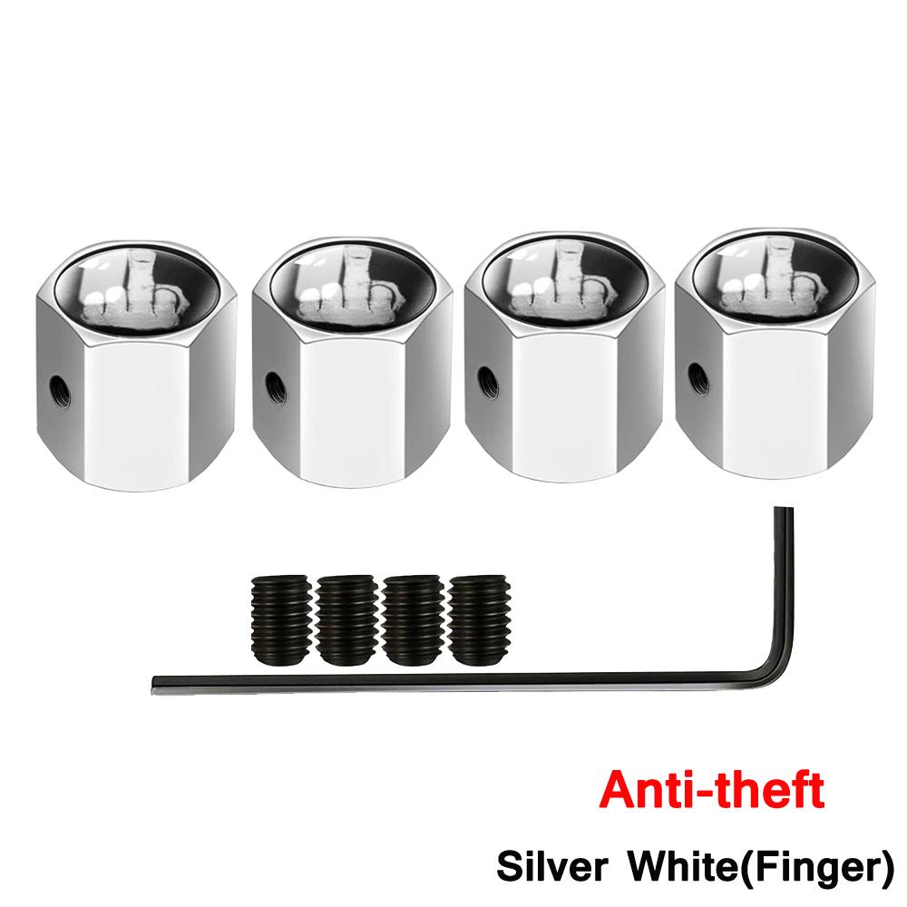 DSYCAR Anti-theft Valve Stem Caps for Cars, Trucks, Motorcycles Skull Style Tire Valve Dust Caps, Dustproof Seal Lock Tight Fit