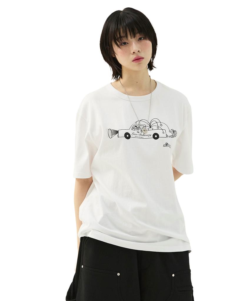 Mimdeowodeulobeu Burureu X Mimthe Love Delivery T-Shirt_White