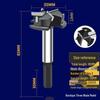 35mm Depth-Stop Hinge Hole Saw with Three-Flute Drill Bit for Woodworking and Cabinet Doors
