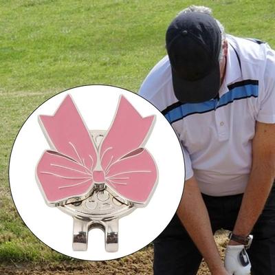 Pink Ribbon Golf Cap Clip Bowknot Golf Hat Marker Sports Cap Golf Ball Mark  Women Girls