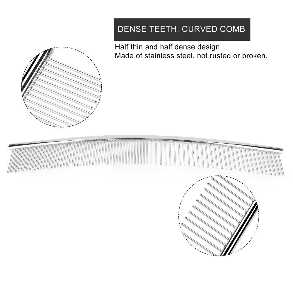 Two Tooth Spacing Double Sided Dog Detangler Comb  Coat Tangle Clearing
