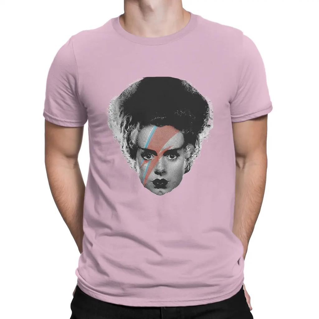 Bride T Shirt Men's  Cotton Fun T-Shirts Round Neck Cool Cool B-Bowie Tees Short Sleeve Clothing Party