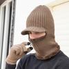 Winter Cold Weather Gear: Neck Warmer, Muffler, Brim Hat, and Knit Hat All In One