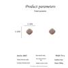 S925 Silver Plaid Fabric Square Stud Earrings for Women - Geometric Color Block Design, Autumn/Winter Collection 2024