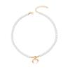 Pearl necklace new moon jewelry niche high-end accessories long neck chain women's light luxury collarbone chain