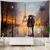 Eiffel Tower Landscape Tapestry Wall Hanging Vintage Style Background Cloth Home Decoration Living Room Dormitory Decoration