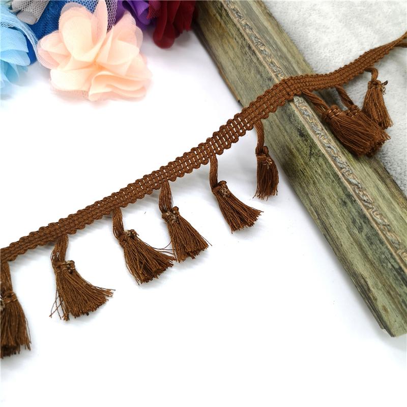 

2 ярда Кружевная отделка Швейная лента Кисточная бахрома Хлопок Этническое Латинское платье Сценический наряд Занавеска Декоративная Сделай сам кофейный