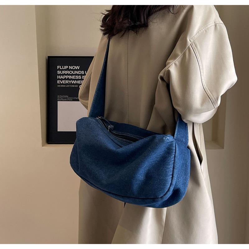 Simple Versatile Large-capacity Tote Bag Women's Bag New Denim Shoulder Slanting Cross Bag
