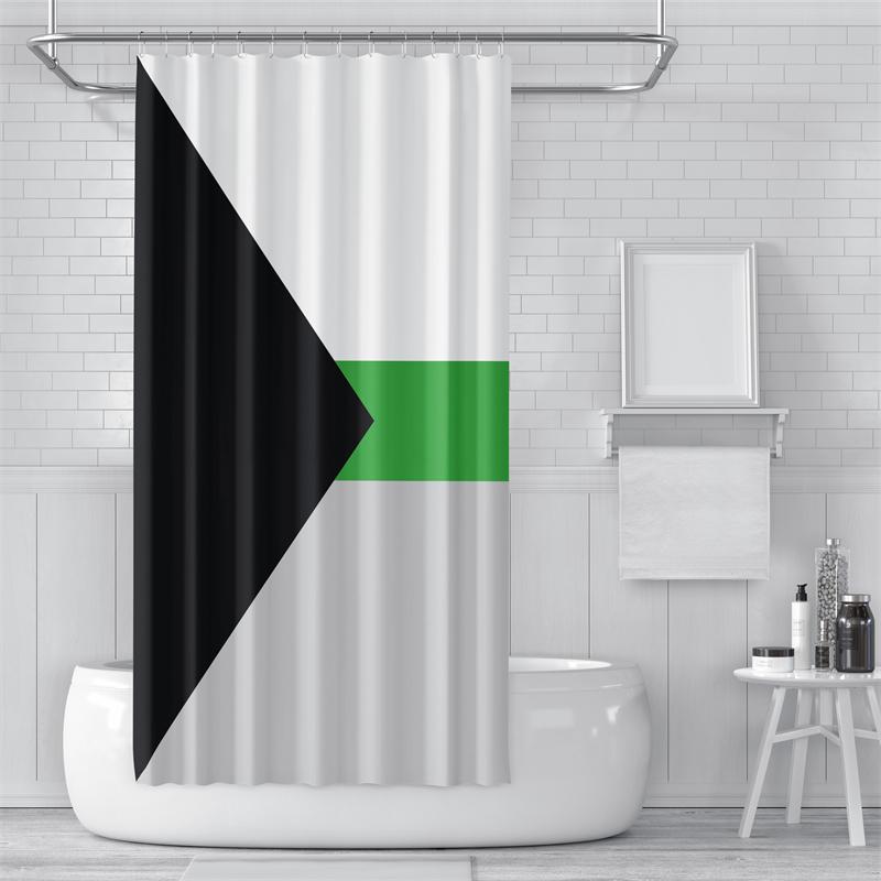 Gaslight Gatekeep Girlboss Demiromantic Pride Flag Demisexual Shower Curtain Set With Grommets And Hooks For Bathroom Decor