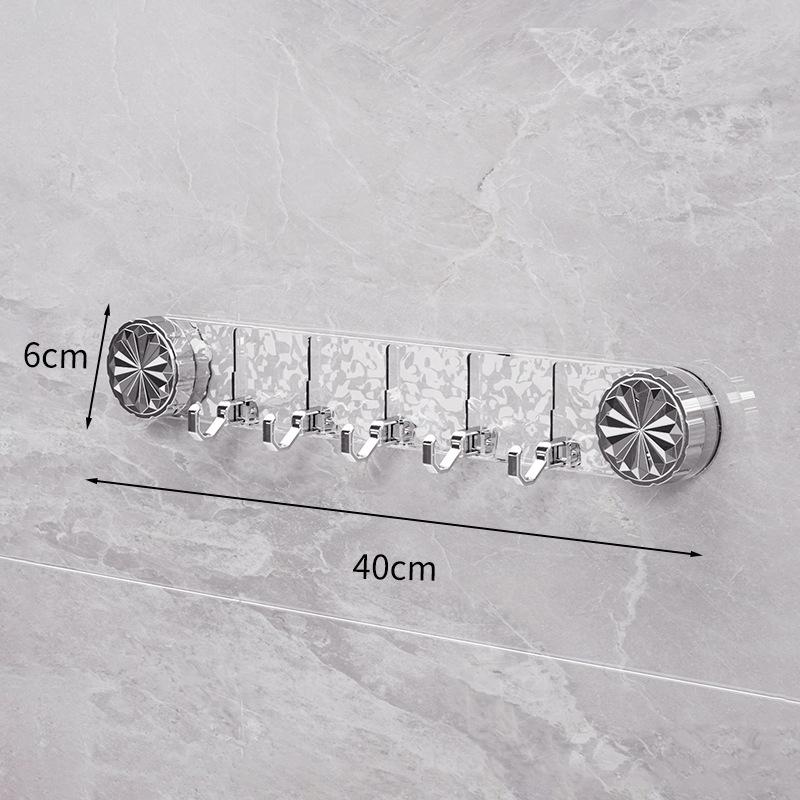 

5 Hooks Rotating Suction Cup Hooks Punch-Free Strong Load-Bearing Bathroom Towel Rack Wall Mounted Corrugated Row Hook A