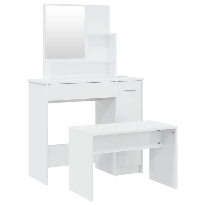 VidaXL Vanity Set Makeup Table Stool Vanity Table Bedroom Furniture Interior White 3114151