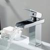 Waterfall Wide Mouth Stainless Steel Faucet Hot and Cold Above Counter Basin Wash Basin Home Bathroom Basin Faucet